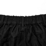 Alluvial Punk Buckle PU Details Techwear Pants