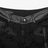 Alistair Punk Mesh Faux Leather Pants