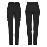 Amphora Punk Buckle PU Pants