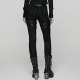 Almandite Punk Faux Leather Buckle Leggings