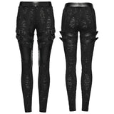 Almandite Punk Faux Leather Buckle Leggings