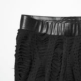Almandite Punk Faux Leather Buckle Leggings