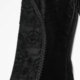 Hyalite Women's Gothic Velvet Lace Flared Trousers in Black