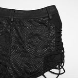 Brindlewood Women's Punk Low Waist Shorts in Black