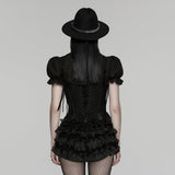 Veratrum Gothic Lace Ruffle Skirt