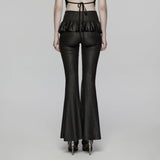 Anduin Gothic Mesh Insert Ruffle Bell Bottom Pants