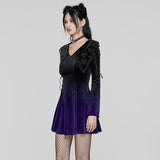 Hollowthorn Gothic Lace Velvet Mini Dress