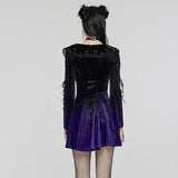 Hollowthorn Gothic Lace Velvet Mini Dress