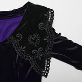 Hollowthorn Gothic Lace Velvet Mini Dress