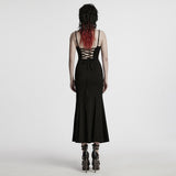 Malthus Punk Mesh Cutout Maxi Dress