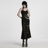 Malthus Punk Mesh Cutout Maxi Dress