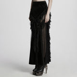 Alabastrine Gothic Lace Velvet Skirt