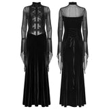Taxus Gothic Lace Velvet Vampiric Long Dress