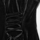 Taxus Gothic Lace Velvet Vampiric Long Dress
