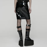 Condemn Gothic Lace Patent Vynil Skirt