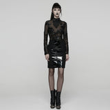 Condemn Gothic Lace Patent Vynil Skirt