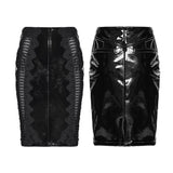 Condemn Gothic Lace Patent Vynil Skirt