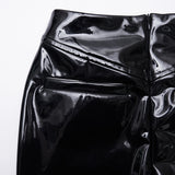 Condemn Gothic Lace Patent Vynil Skirt