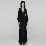 Rook Gothic Romantic Lace-Up Long Dress