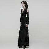 Rook Gothic Romantic Lace-Up Long Dress