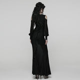 Rook Gothic Romantic Lace-Up Long Dress