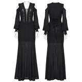 Rook Gothic Romantic Lace-Up Long Dress