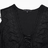 Rook Gothic Romantic Lace-Up Long Dress