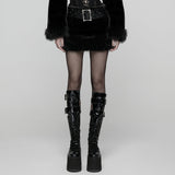 Calyx Punk Velvet Faux Fur Skirt