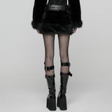 Calyx Punk Velvet Faux Fur Skirt