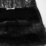 Alphonse Punk Velvet Faux Fur Skirt