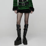 Alphonse Punk Velvet Faux Fur Skirt