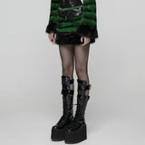 Alphonse Punk Velvet Faux Fur Skirt