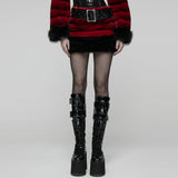 Alphonse Punk Velvet Faux Fur Skirt
