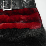 Alphonse Punk Velvet Faux Fur Skirt