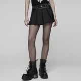 Cavern Punk Faux Leather Belt Skirt