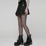 Cavern Punk Faux Leather Belt Skirt