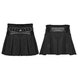 Cavern Punk Faux Leather Belt Skirt