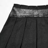 Cavern Punk Faux Leather Belt Skirt