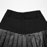 Anubis Punk Buckle Faux Leather Skirt