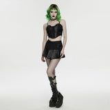 Anubis Punk Buckle Faux Leather Skirt