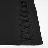 Graveyard Punk Fishnet PU Skirt
