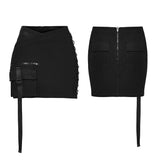Graveyard Punk Fishnet PU Skirt