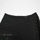Graveyard Punk Fishnet PU Skirt