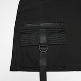 Graveyard Punk Fishnet PU Skirt