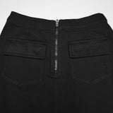 Graveyard Punk Fishnet PU Skirt