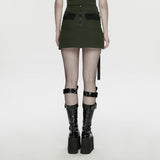 Graveyard Punk Fishnet PU Skirt