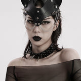Zephyrine Punk Lace Faux Leather Necklace