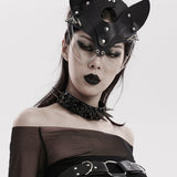 Zephyrine Punk Lace Faux Leather Necklace