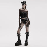 Zephyrine Punk Lace Faux Leather Necklace
