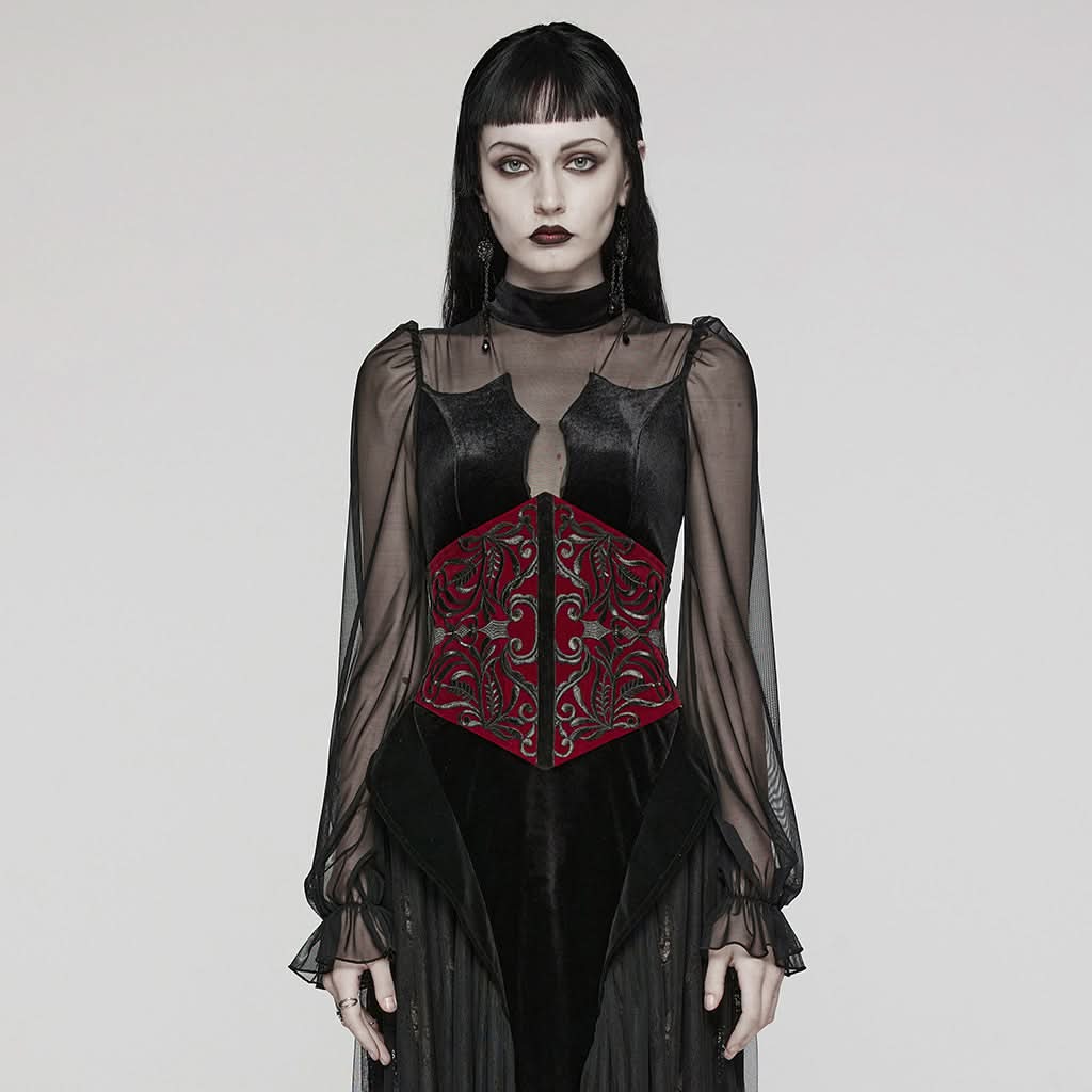 Morrigan Corset (Red) - PunkRave